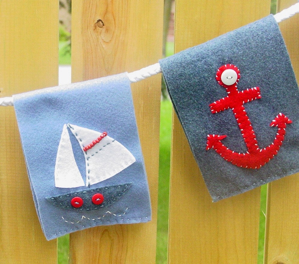 Nautical felt party banner or room decoration