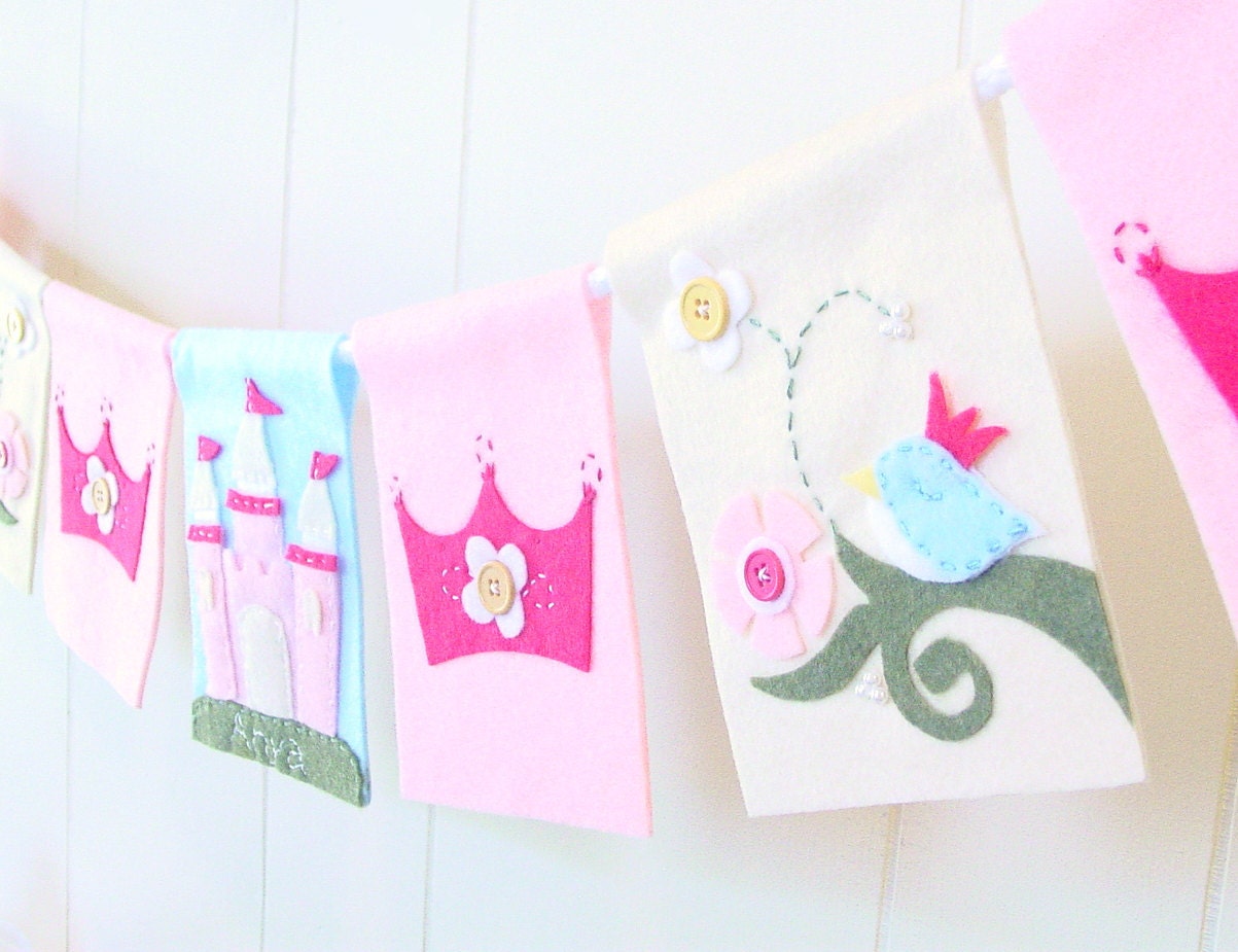 Princess fairy tale themed banner (7 flag)
