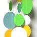 Green, light blue, yellow & white paper circle garland (15 feet) - READY TO SHIP