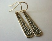 silver dangle earrings-long teardrop earrings-long dangle earrings-flower dangle earrings-dainty everyday earrings-mixed metal earrings