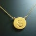 initial disc gold necklace-gold initial necklace-gold initial round disc necklace-initial charm necklace-initial necklace-celebrity style