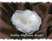 Handmade Beaded Bridal Wedding Flower Fascinator, Hair Clip, Brooch Pin, Floral Hair Comb - Made to Order Wedding Hair Accessories