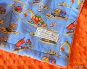 Construction Zone Flannel and Minky Baby Stroller Blanket