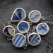 Pottery Shard Jewelry - Y Necklace with Textured Blue pieces on Sterling Silver Chain