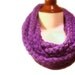 ON SALE Crochet Infinity Scarf, Puple Chunky Chain, Extra long Retro Fashion Accessory