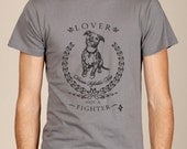 Pit Bull Shirt Lover Not A Fighter Men's Basic Crew Neck Tshirt