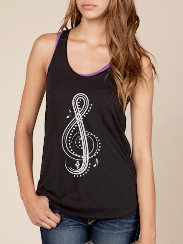 Treble Clef Music Lovers Eco Racerback Tank