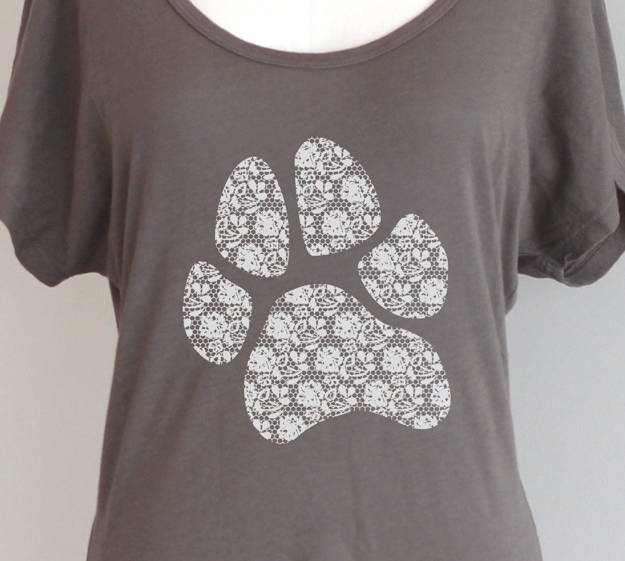 Paw Print Dog Rescue Dolman Sleeve Organic Pima Cotton Modal Tunic