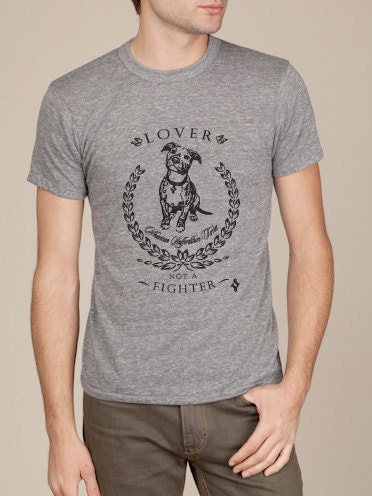 Pit Bull Shirt Lover Not A Fighter Men's Eco Crew Neck Tshirt