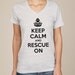 Animal Rescue Keep Calm & Rescue On Unisex V-Neck Organic Tee