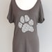 Lace Paw Print Animal Rescue Dolman Sleeve Organic Pima Cotton Modal Tunic