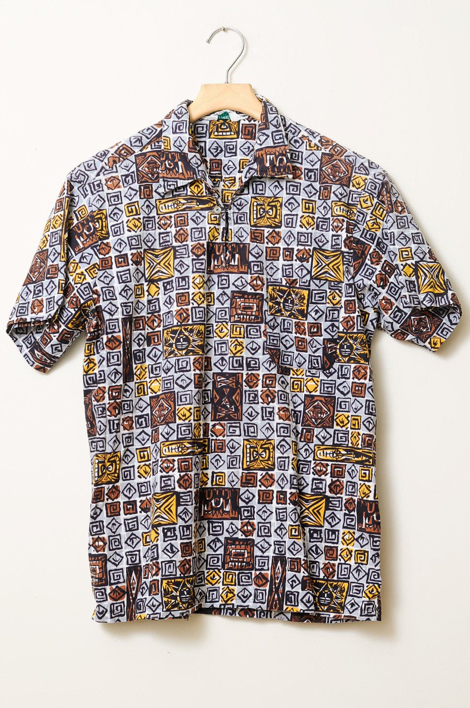 Vintage 80s/90s Tribal Aztec Cotton Pullover Shirt-Unisex