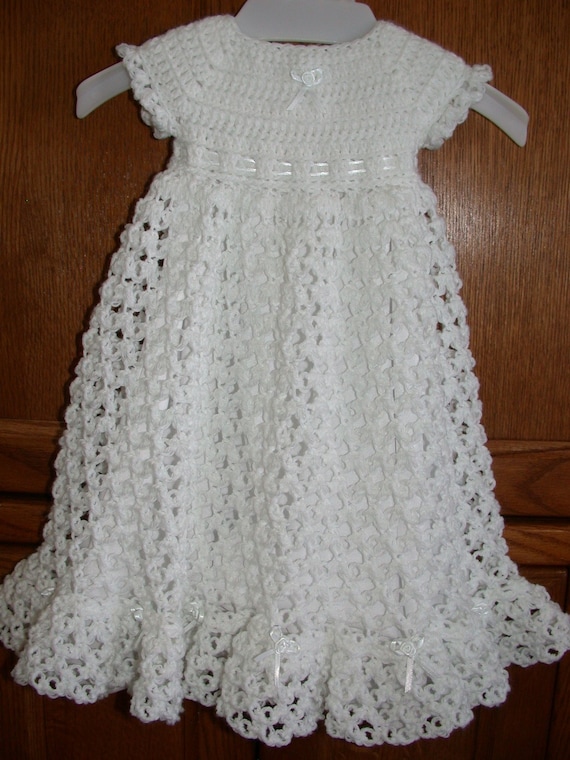 Crocheted Baby Blessing / Christening Dress By BabySewSoft On Etsy