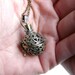 Rosebud and wish box necklace pendant ( pirate, treasure, textured, rose perfume, antique, filigree, love ) 45