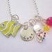 Personalized - Beach Necklace - Fish - Flip Flop - Ocean - Tropical - Name Charm Necklace - Girls Charm Necklace - Hand Stamped Jewelry