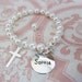 Baptism Bracelet - Baby Christening Bracelet - Baby Christening Pearl Bracelet - Personalized Baptism Bracelet - Godmother Gift