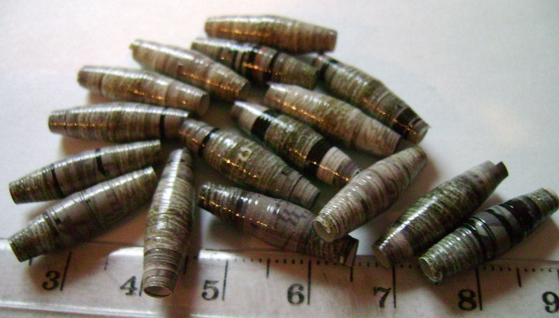 Large Hole Grays Paper Beads