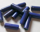Blue Paper Tube Beads