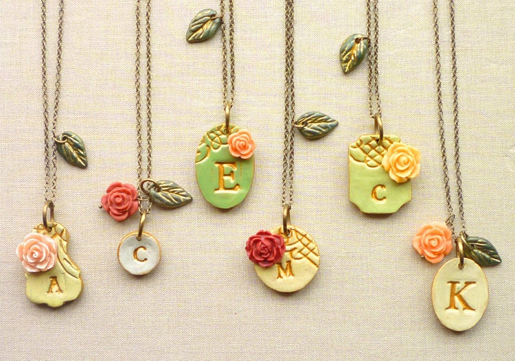 Victorian Garden Bridesmaid Necklaces - Rustic Chic Wedding -  Set of 6