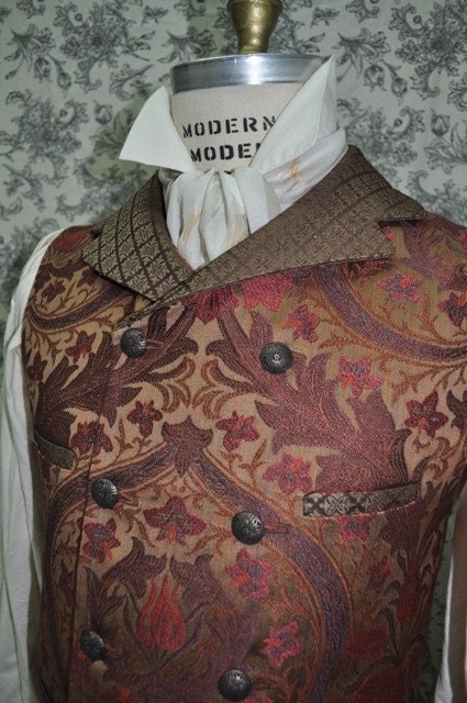Men's 4 Pocket Style Steampunk Vest-Victorian-1800's- Double Breasted Vest-Single Breasted Available-Custom-Made to Personal Measurements