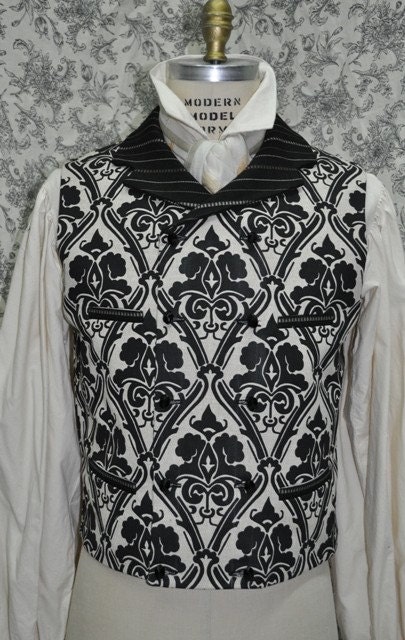 Men's 4 Pocket Style Steampunk Vest-Victorian-1800's- Double Breasted Vest-Single Breasted Available-Custom-Made to Personal Measurements
