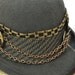 Men's Steampunk Hat-----One Of A Kind---READY TO SHIP--Upcycled--Gray Derby (Bowler) Style--Clockworks---Brass--Medium size 22"
