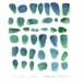 Original painting Sea glass blue teal turquoise mint beach finds abstract art