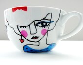 SUZANNE- handpainted illustrated tea-cup