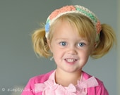flower garden hand-crocheted headband -sized for child