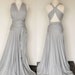 Convertible Infinity Dress, Floor length wrap dress in Stone Grey