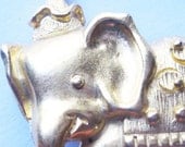 20 Percent  Off  Vintage Circus Elephant Brooch Gold Tone and Hot Pink
