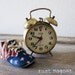 Brass Alarm Clock by Season Turquoise Dots