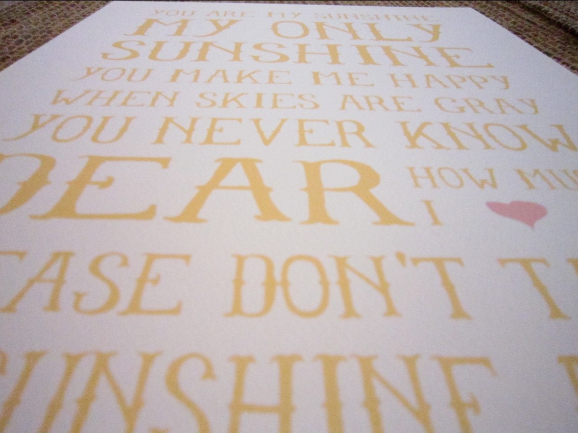 11x17 You Are My Sunshine Print