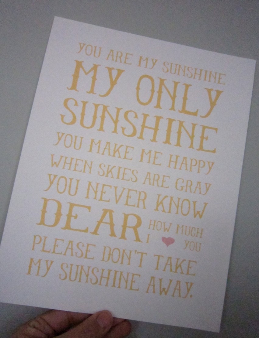 11x17 You Are My Sunshine Print