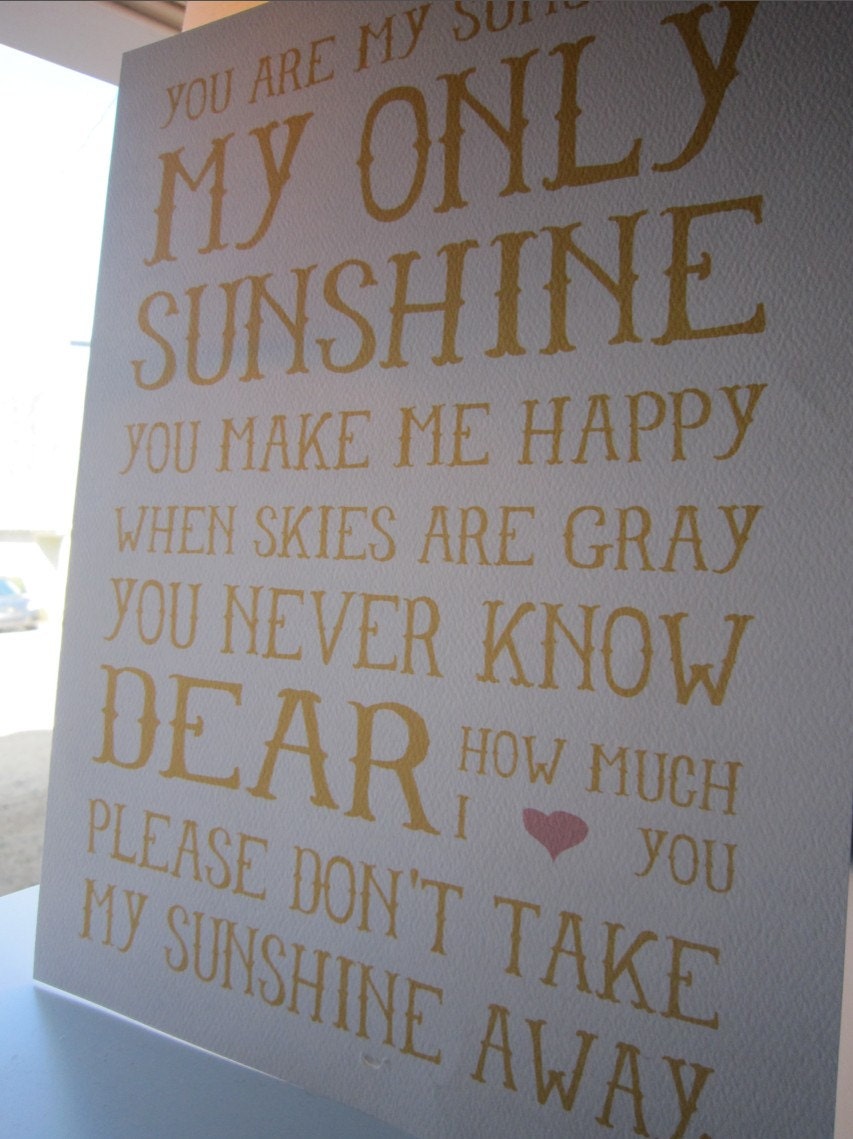 11x17 You Are My Sunshine Print