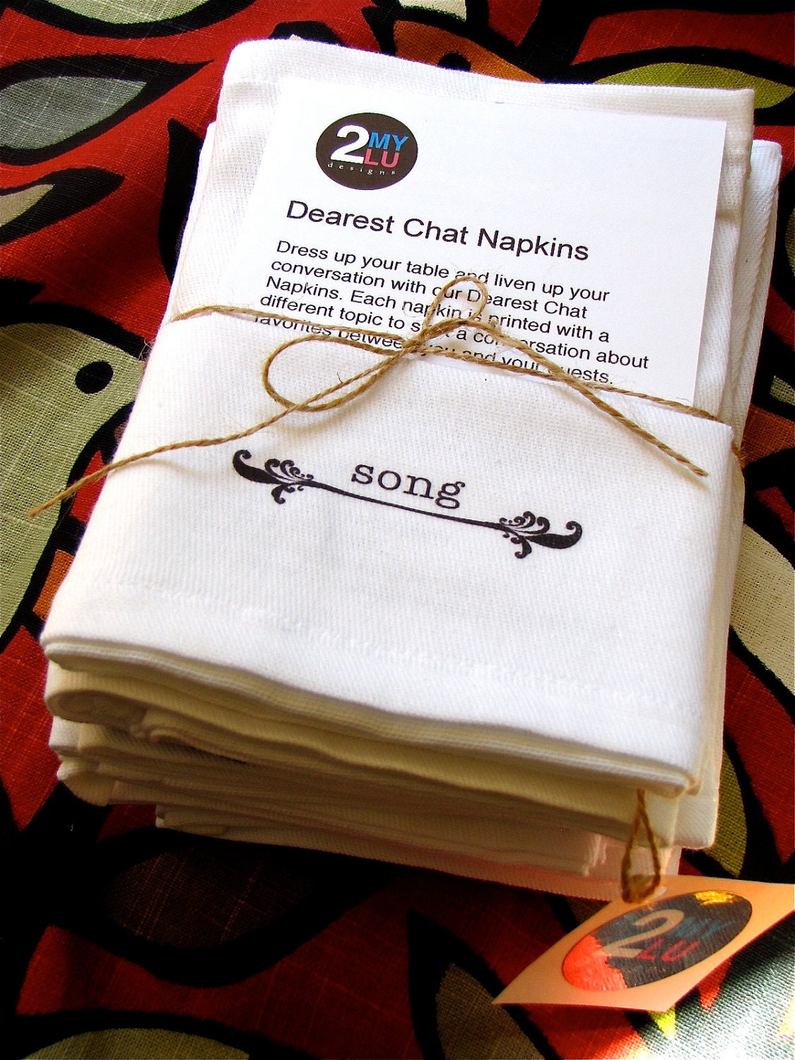 Dearest Chat Printed Cloth Dinner Napkins