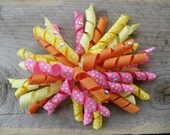 Hot Pink & Orange Korker Bow