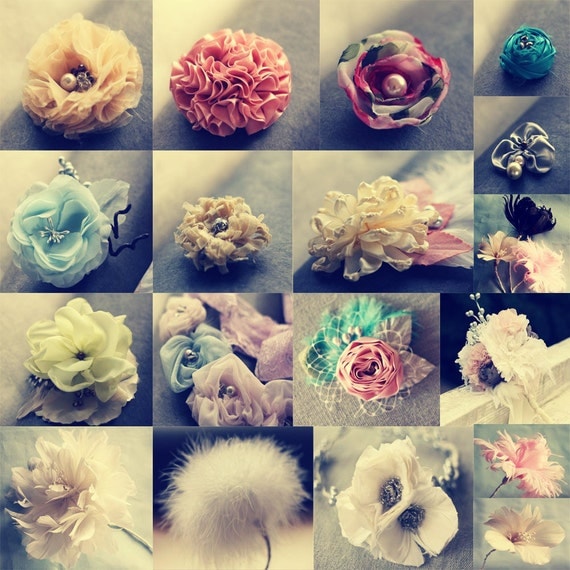 Feather and Fabric Flowers Pattern Tutorials (All 26 Tutorials) DIY Wedding Accessories