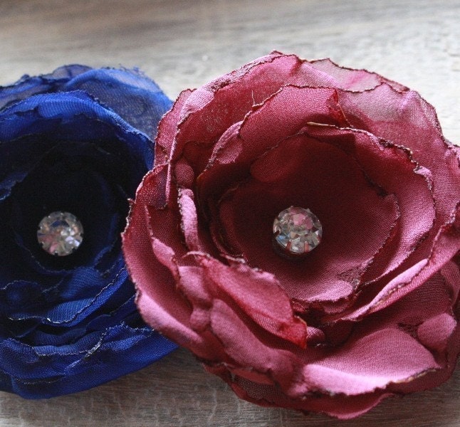 Fabric Flower Pattern Tutorials (2 PDF eBooks) - Rolled Rosettes and Fluffy Cabbage Rose - With Headband and Accessories Tutorials