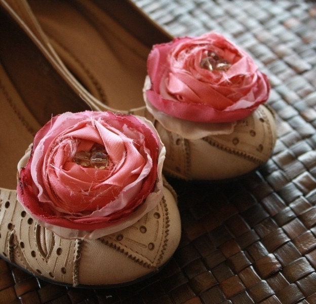 Fabric Flower Pattern Tutorials (2 PDF eBooks) - Rolled Rosettes and Fluffy Cabbage Rose - With Headband and Accessories Tutorials