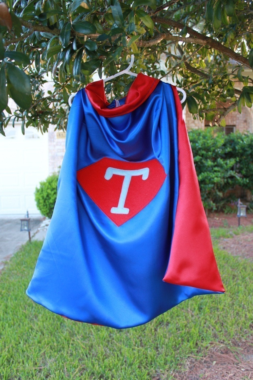 REVERSIBLE SuperHero Cape CUSTOMIZED with Initial (recent feedback can be read in this listing)