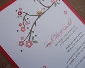 Bird on a limb shower invite