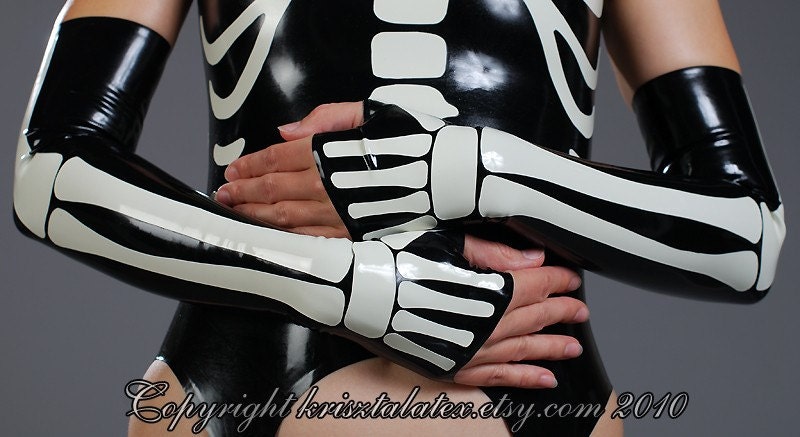 The Skeleton Gauntlets from Latex (Fingerless Gloves)
