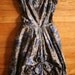 RESERVED FOR AQUAELL 50's BROWN AND BLUE WATERCOLOR PROM DRESS voluminous formal gown party dress S