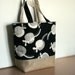 Sea Life Canvas Burlap Tote Bag Ebony Black