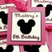Minnie Mouse Favor Tags Hot Pink - 2.5" Velvet Die Cut