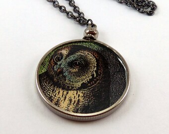 Double-Sided Owl and Raven Necklace