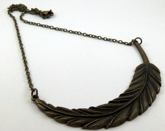 Bronze Feather Necklace