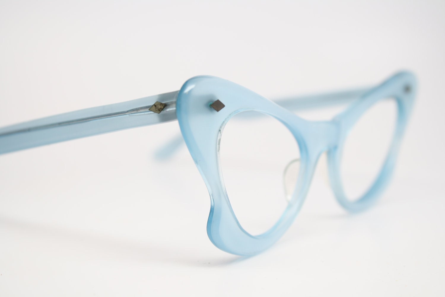 Blue unique cat eye glasses retro vintage