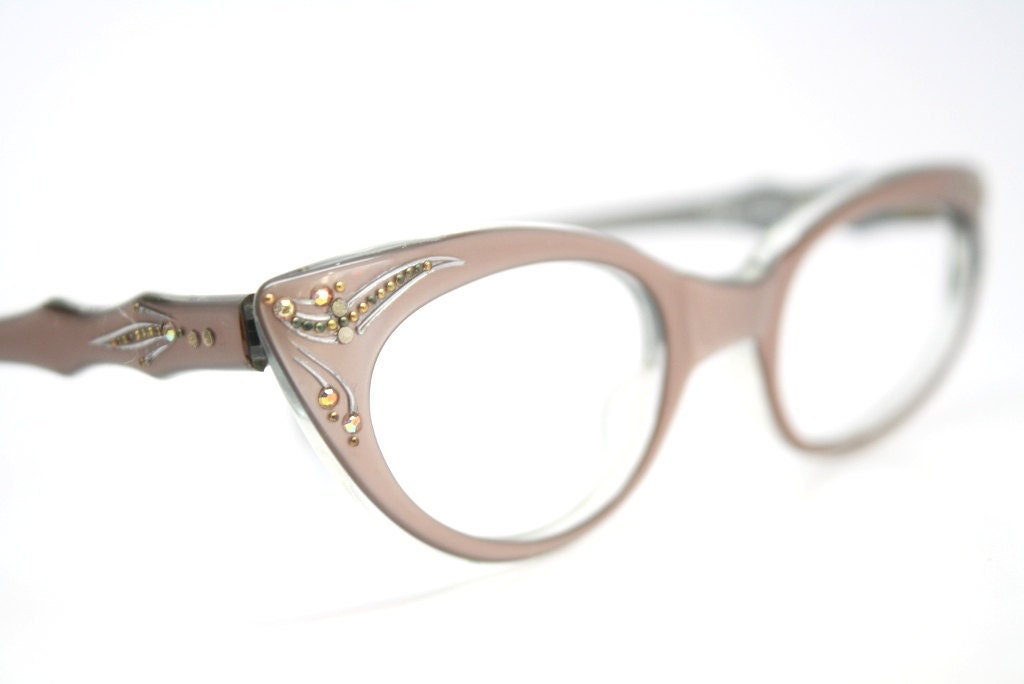 vintage cat eye glasses rhinestone cateye frames